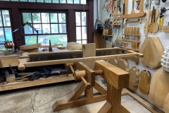 Roubo framesaw and Diderot Vise. Veneer cutting practice.